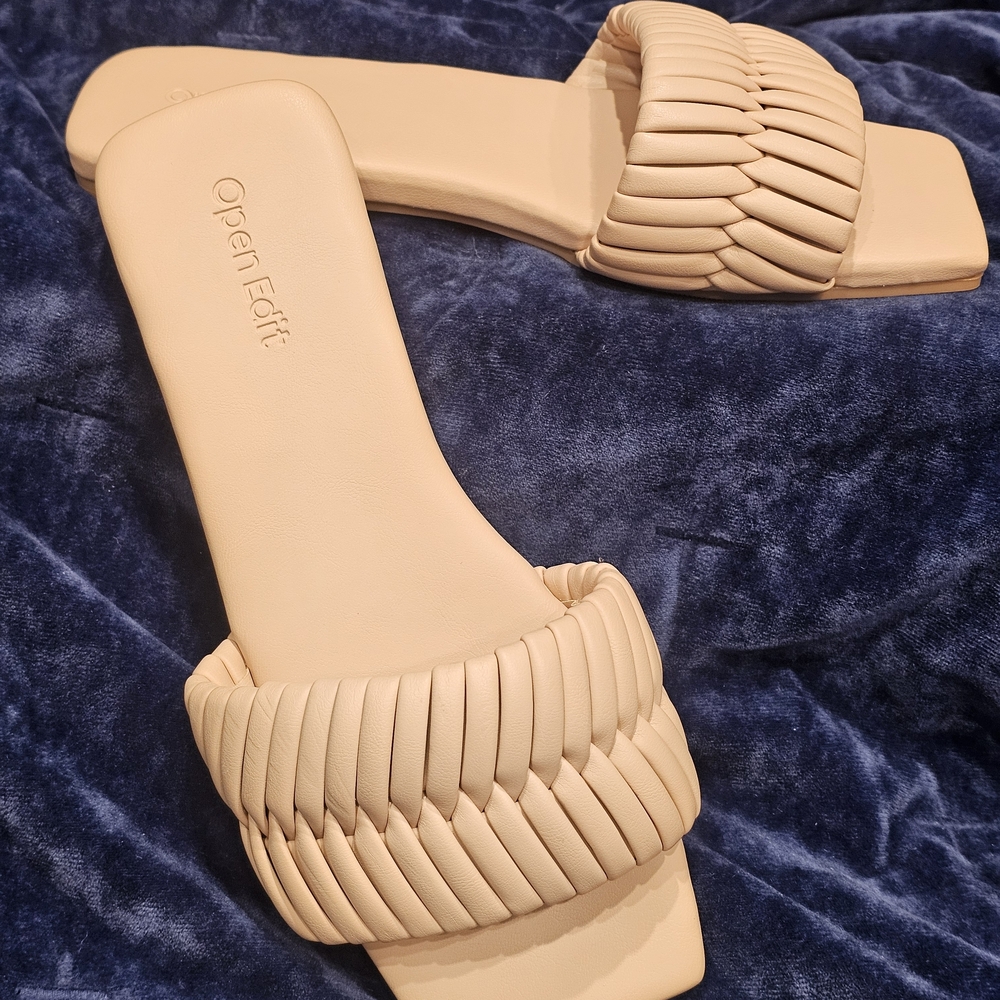 Open Edit Linx Slide Sandal In Tan Cream - Size Women's 5.5